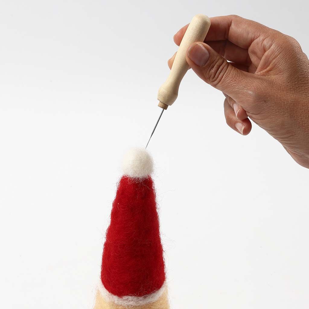 Needle-Felt Christmas Figures on Polystyrene Cones