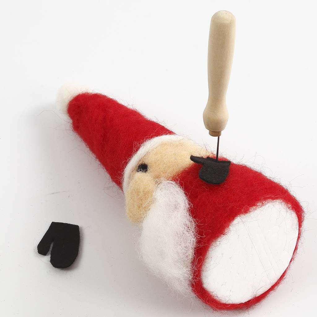 Needle-Felt Christmas Figures on Polystyrene Cones