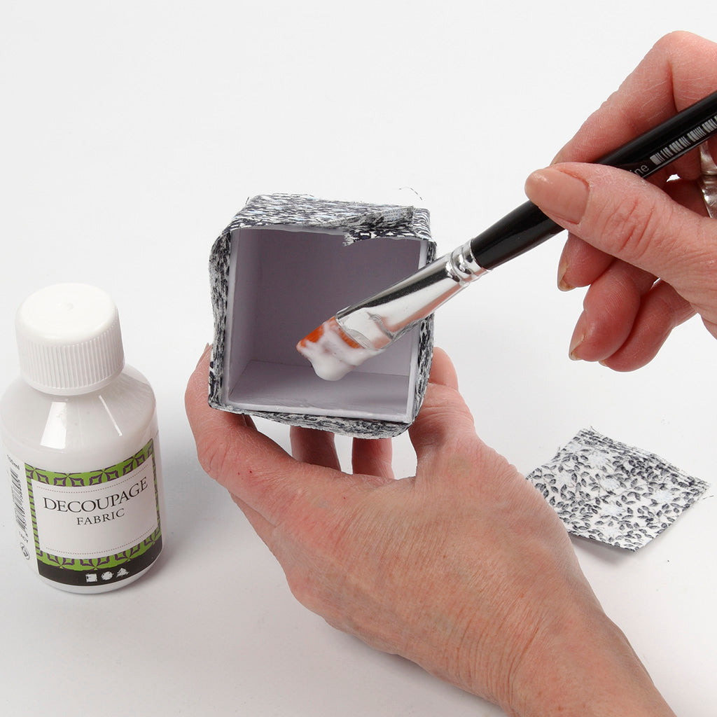 Papier-Mache Boxes with Fabric Decoupage