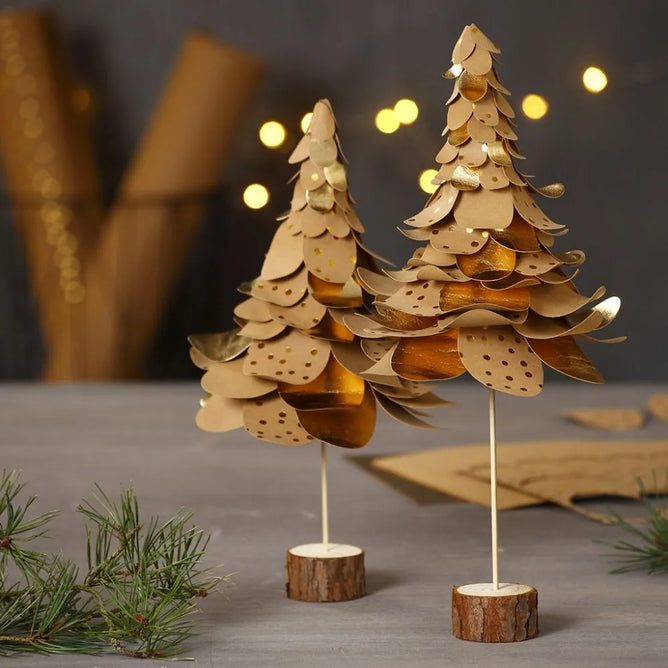 2 x Wooden Stands H:3 cm D:5cm Christmas Crafts Holiday Decorations