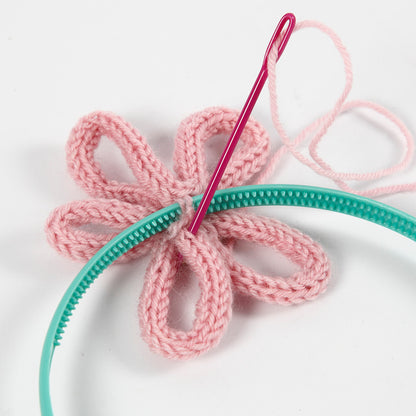 Hair Bands with Knitted Tube Flowers