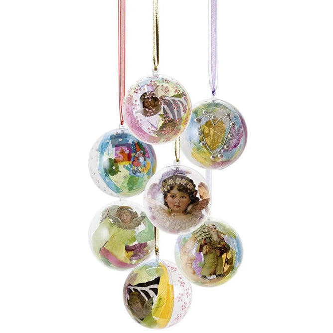 Transparent Plastic Baubles Assorted Diameter Christmas Hanging Decoration Craft
