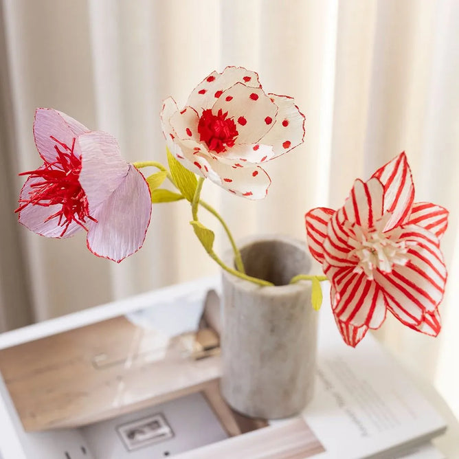 4 x Premium Crepe Paper Sheets for Crafting – Red , 180% Stretch, Perfect for Paper Flowers & Paper Crafts