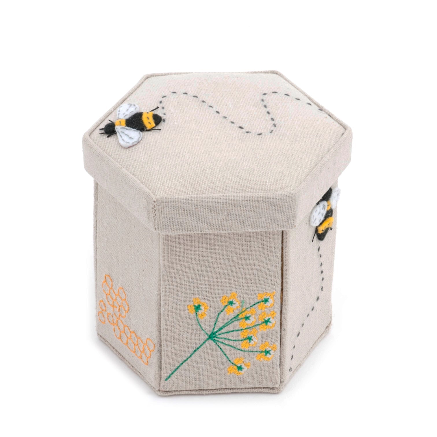 Victorian Hexagon Sewing Kit - Bee Appliqué Design with Essential Tools - Home - Crafts