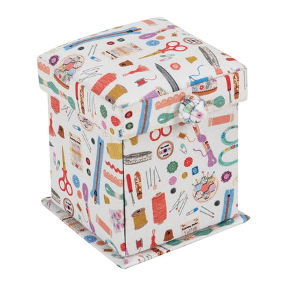 Victorian Square Sewing Kit - Vintage Sewing Haby Notions with Essential Tools - Home - Crafts