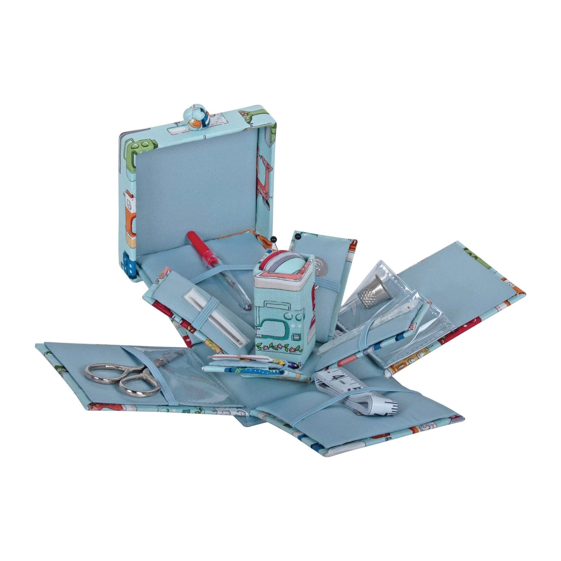 Victorian Square Sewing Kit - Vintage Sewing Machine Print with Essential Tools - Home - Crafts