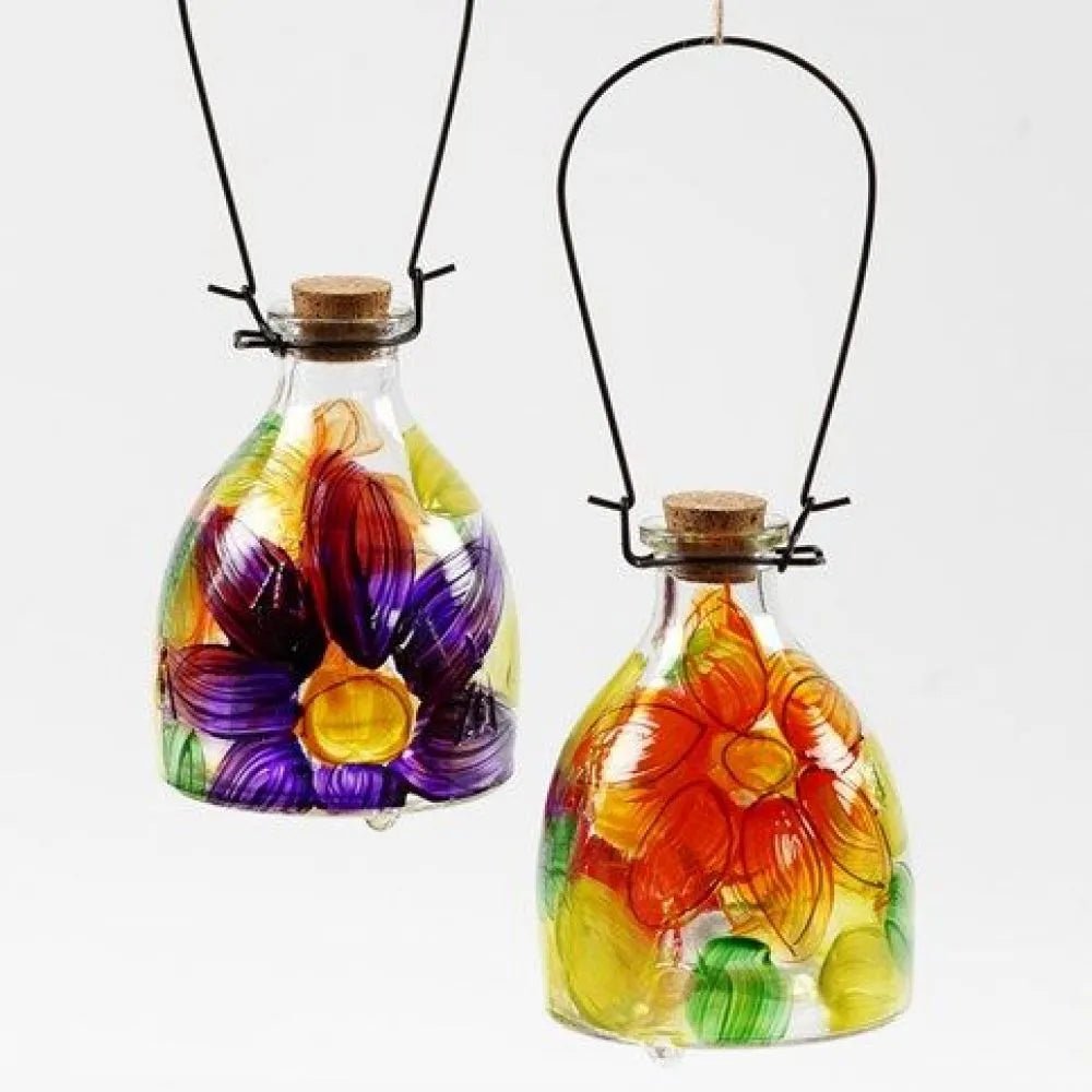 Wasp Trap Practical Transparent Glass Cork Stopper Metal Hanger Decoration Crafts