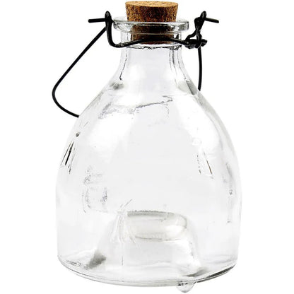 Wasp Trap Practical Transparent Glass Cork Stopper Metal Hanger Decoration Crafts