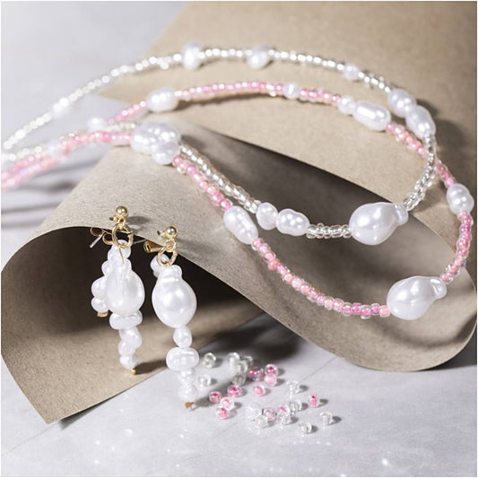 Wax Bead Jewellery Making Kit - Create Layered Necklaces & Matching Earrings - Home - Crafts