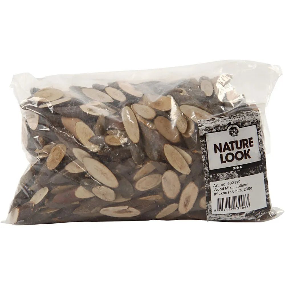 Wood Mix 30mm 6mm 230g Christmas Crafts Holiday Decorations