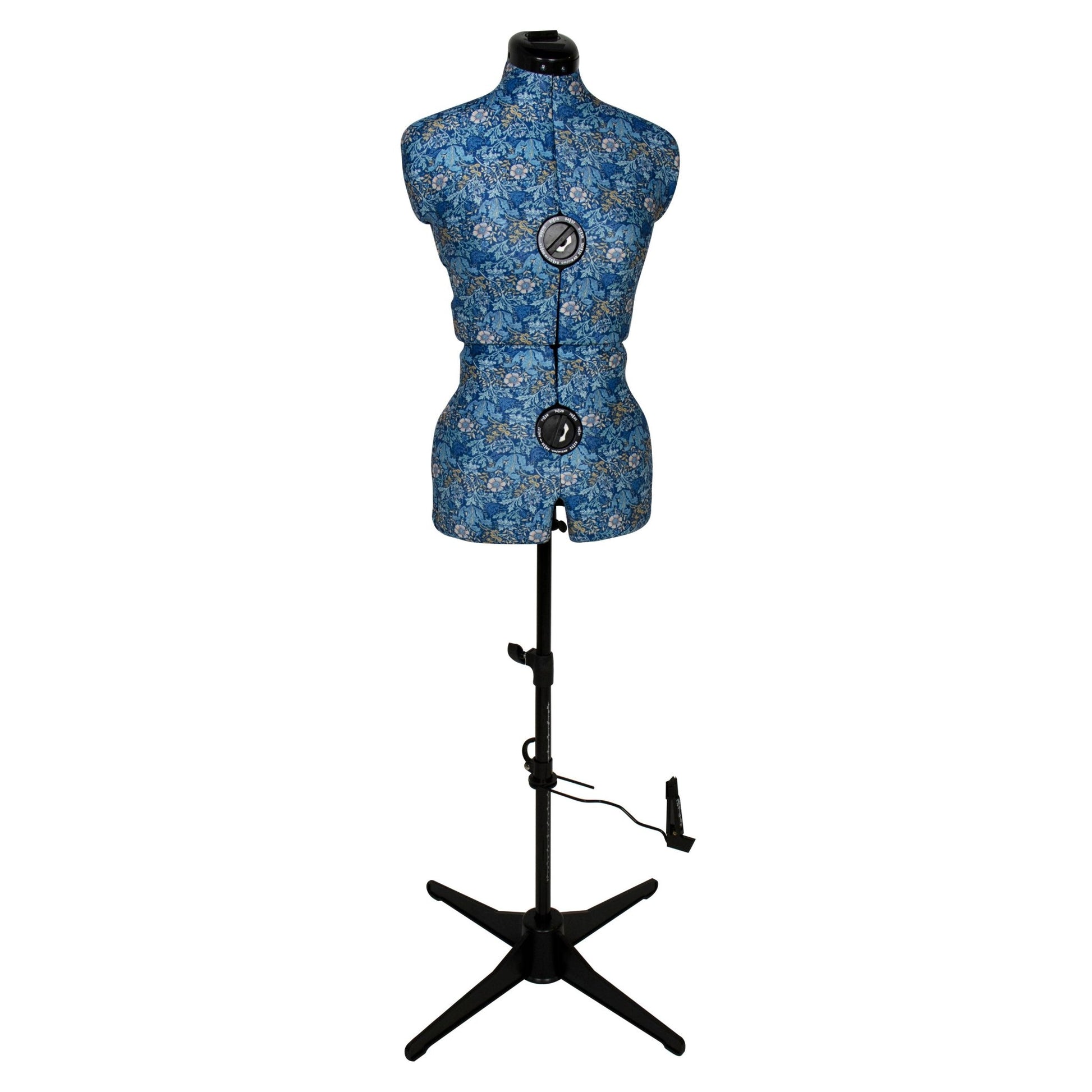 Woodblock Floral Small Dress Form - Adjustable Mannequin with Floral Print Fabric - Home - Crafts