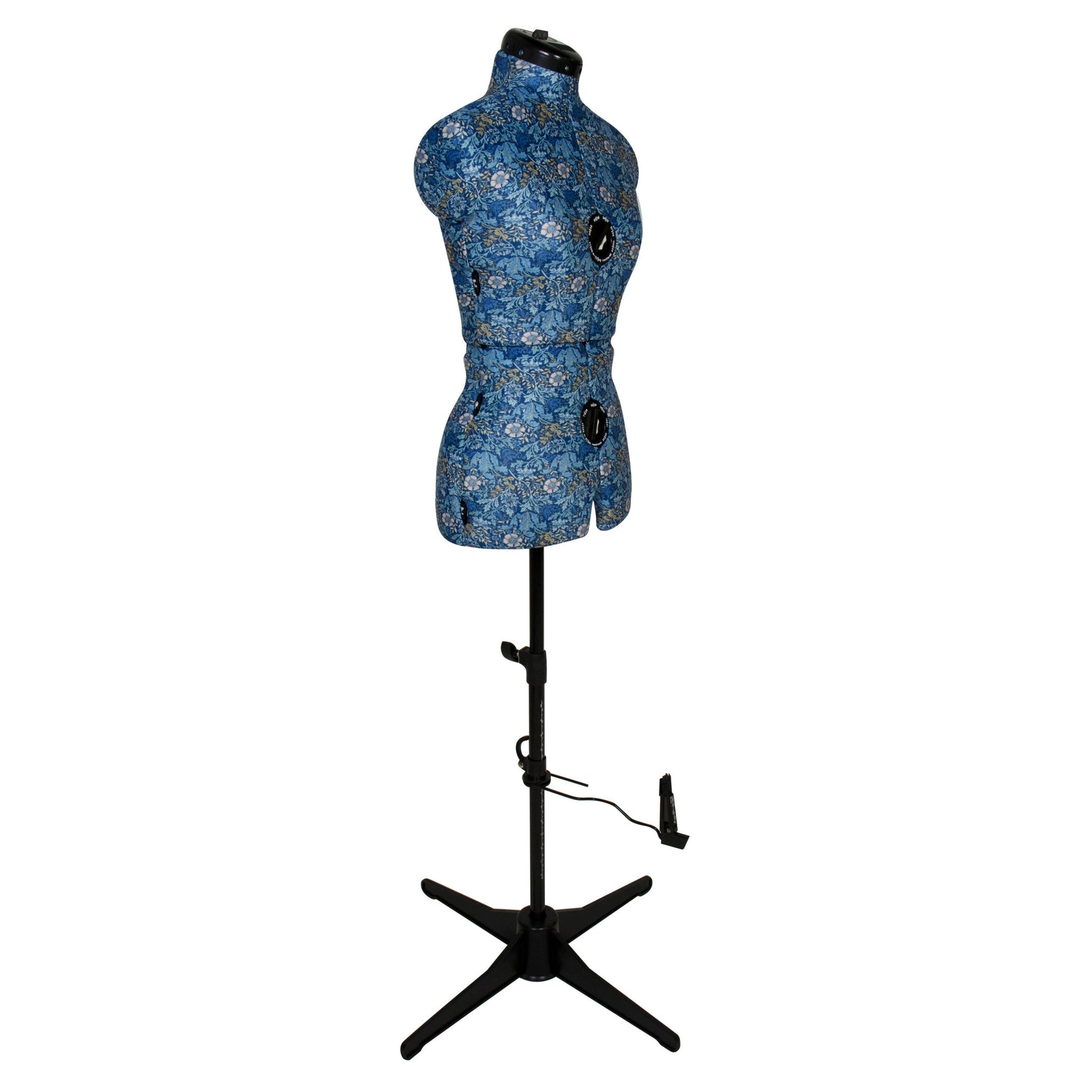Woodblock Floral Small Dress Form - Adjustable Mannequin with Floral Print Fabric - Home - Crafts