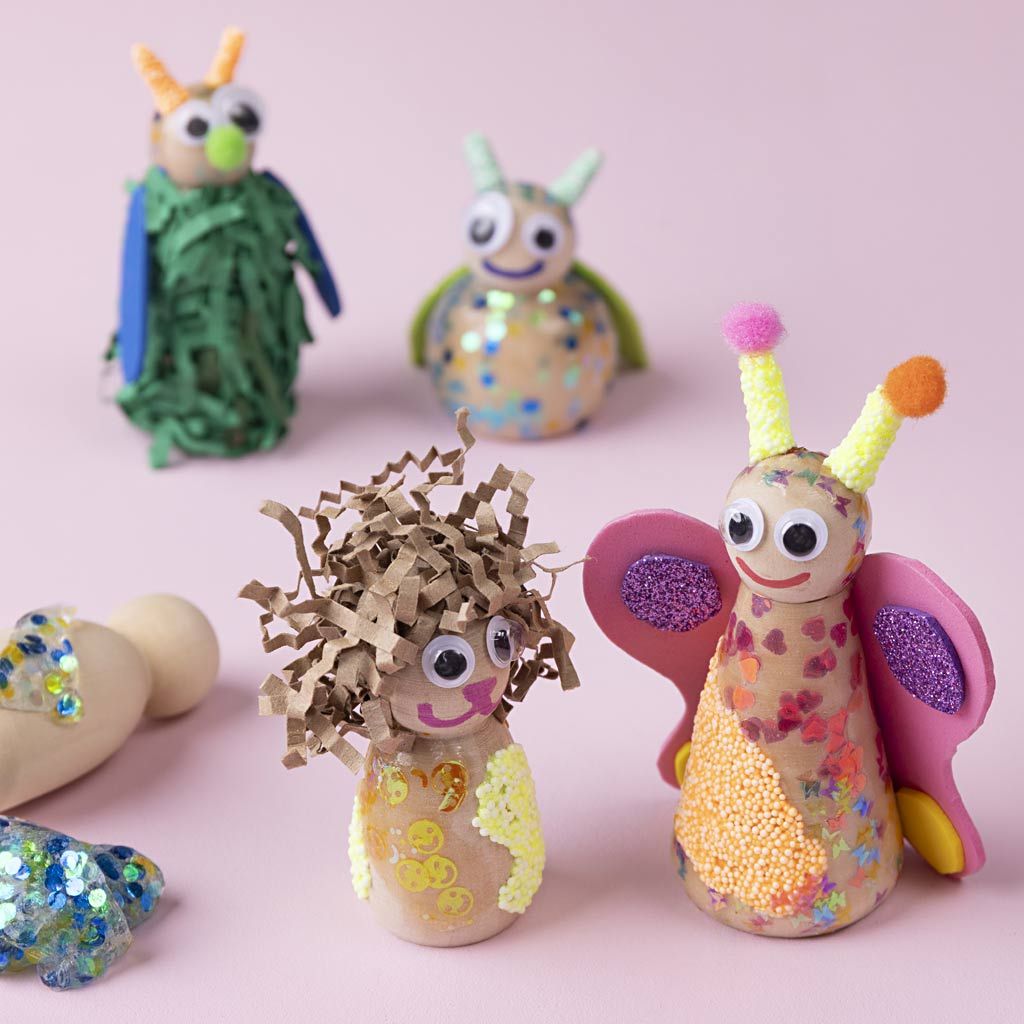 Wooden Figure Bodies Hourglass Shape 5 Pack 7.5cm - Paint Decorate Create - Home-Crafts