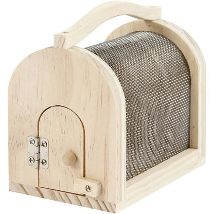Wooden Insect Cage With Elastic Closure Toys Decoration Crafts
