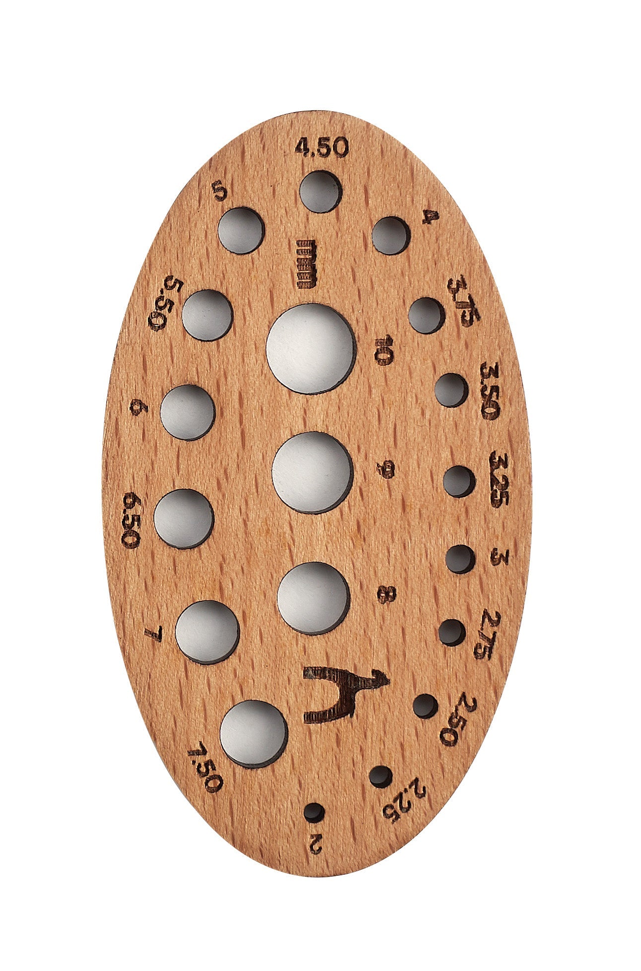 Wooden Knitting Gauge Oval Shaped - 2mm to 10mm Handmade with Durable Etchings