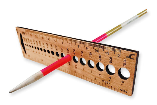 Wooden Knitting Gauge Rectangular Shaped - 2mm to 10mm