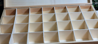 Wooden Plain Unfinished 28 Compartment Box - Seconds - Home - Crafts