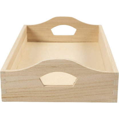 Wooden Serving Tray with Handles 30cm Craft Blank Paint Decoupage Pyrography DIY - Home-Crafts