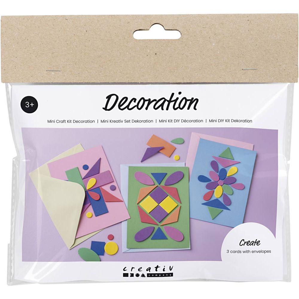 Zen Card Making Kit for Kids - Create 3 Patterned Cards with EVA Foam Shapes - Home - Crafts
