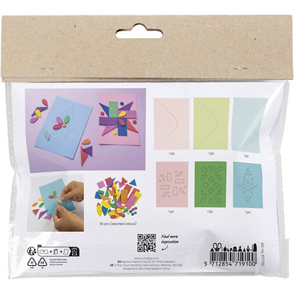 Zen Card Making Kit for Kids - Create 3 Patterned Cards with EVA Foam Shapes - Home - Crafts