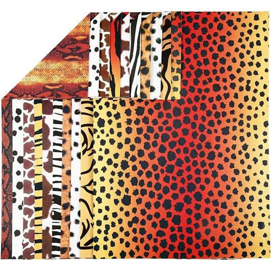 10 x A4 Card Stock Animal Print Design Double-Sided Premium Scrapbook Craft 300g