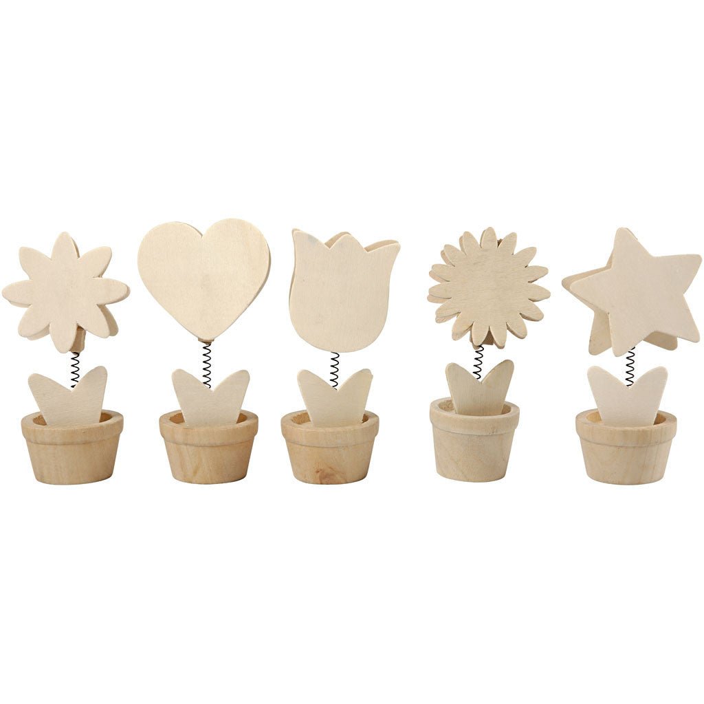 10 x Plywood Memo Holders With Metal Spring Decoration Crafts 10cm - Home - Crafts