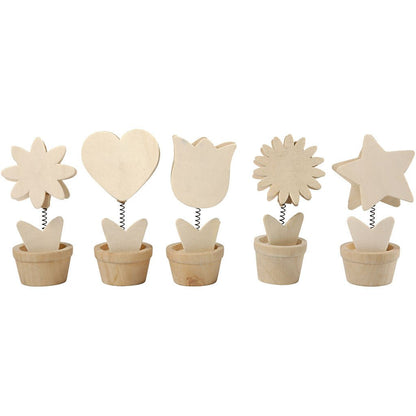 10 x Plywood Memo Holders With Metal Spring Decoration Crafts 10cm - Home - Crafts
