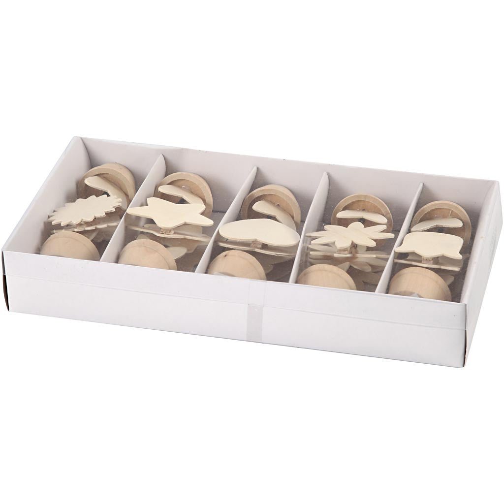 10 x Plywood Memo Holders With Metal Spring Decoration Crafts 10cm - Home - Crafts