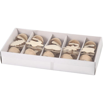 10 x Plywood Memo Holders With Metal Spring Decoration Crafts 10cm - Home - Crafts