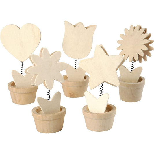 10 x Plywood Memo Holders With Metal Spring Decoration Crafts 10cm - Home - Crafts