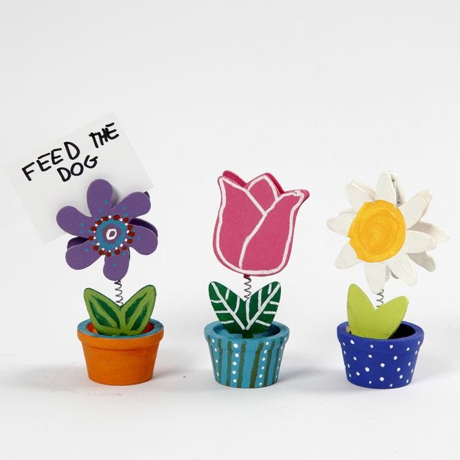 10 x Plywood Memo Holders With Metal Spring Decoration Crafts 10cm - Home - Crafts