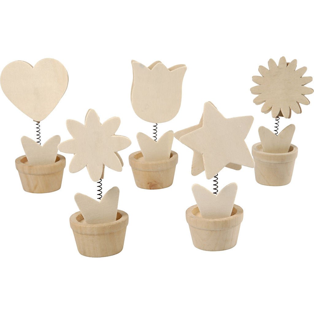 10 x Plywood Memo Holders With Metal Spring Decoration Crafts 10cm - Home - Crafts