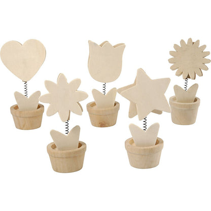 10 x Plywood Memo Holders With Metal Spring Decoration Crafts 10cm - Home - Crafts