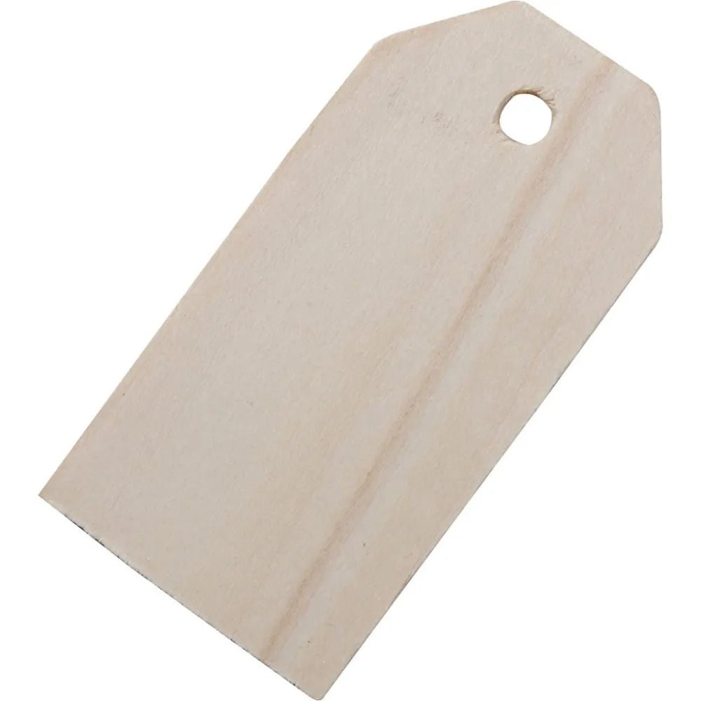 10 x Wooden Manila Tags 3cm x 6cm Design Card Making Scrapbooking Art/Craft