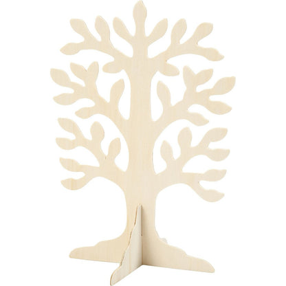 10 x Wooden Trees With Crown Crossfoot Decoration Crafts 30x21.5 cm - Home - Crafts