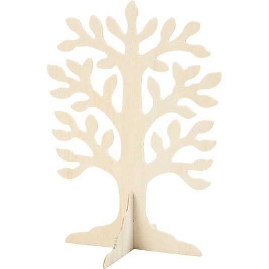 10 x Wooden Trees With Crown Crossfoot Decoration Crafts 30x21.5 cm - Home - Crafts