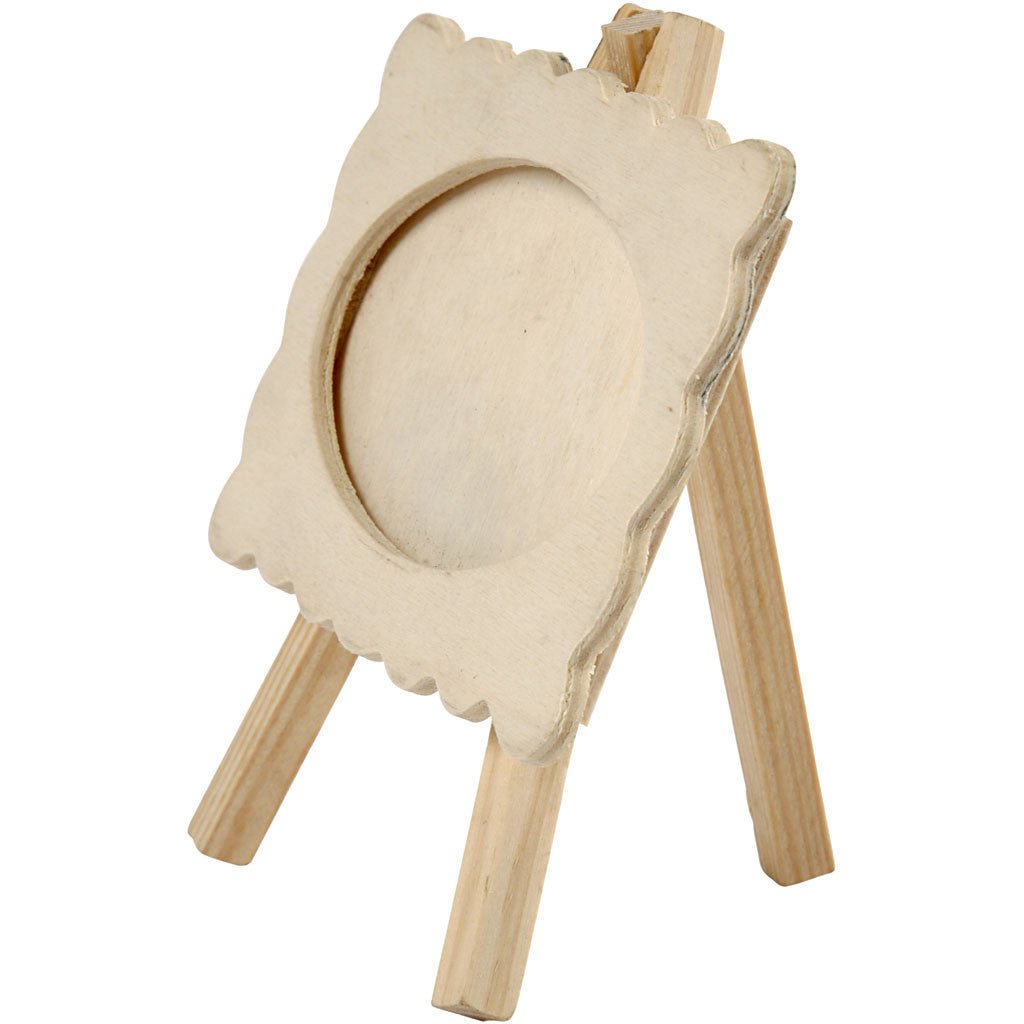 10 x Wooden Wavy Edges Frame With Easel Home Furnishings Decoration Crafts 13.2x11.5x1.8 cm - Home - Crafts
