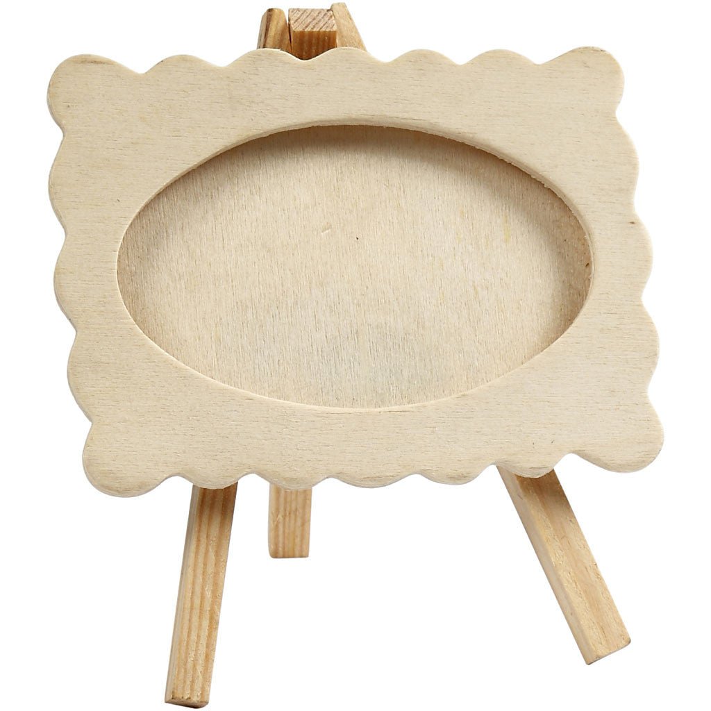 10 x Wooden Wavy Edges Frame With Easel Home Furnishings Decoration Crafts 13.2x11.5x1.8 cm - Home - Crafts