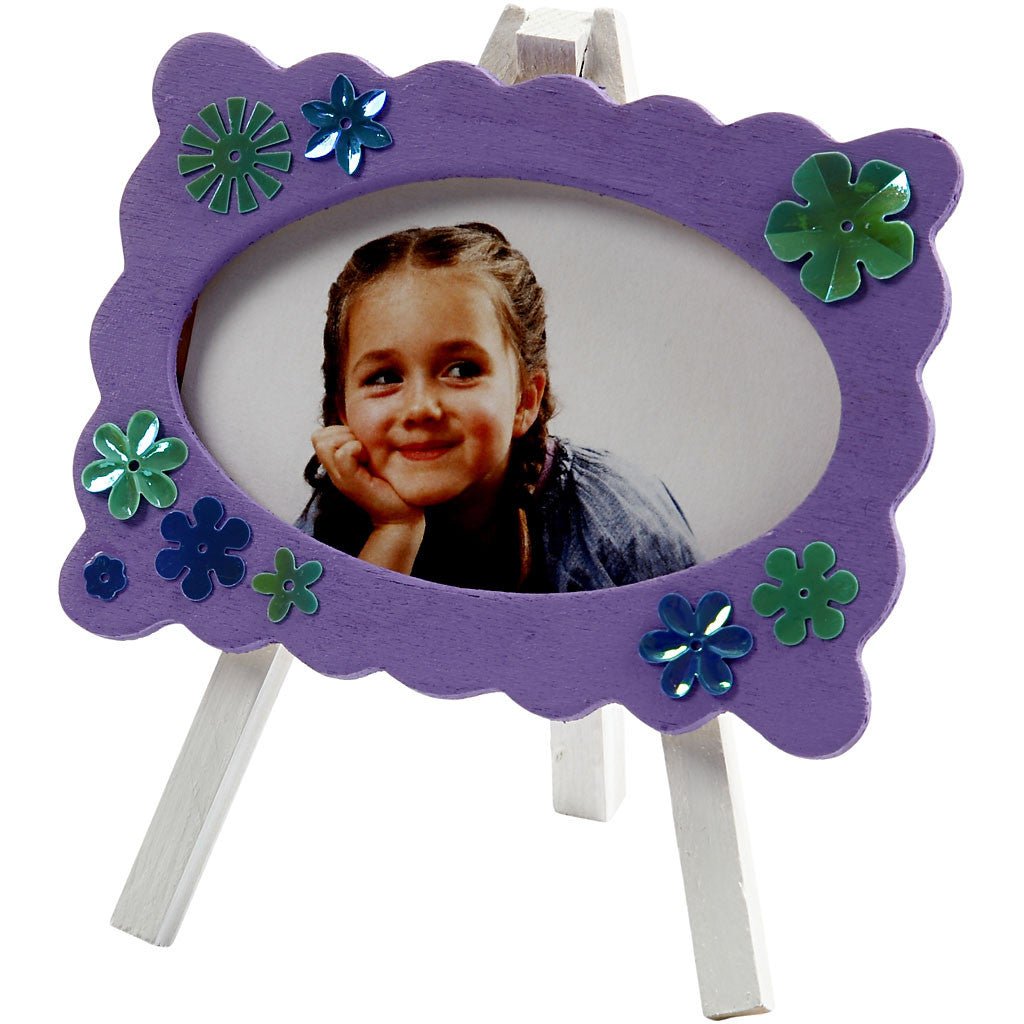 10 x Wooden Wavy Edges Frame With Easel Home Furnishings Decoration Crafts 13.2x11.5x1.8 cm - Home - Crafts