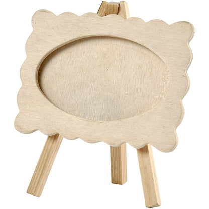 10 x Wooden Wavy Edges Frame With Easel Home Furnishings Decoration Crafts 13.2x11.5x1.8 cm - Home - Crafts
