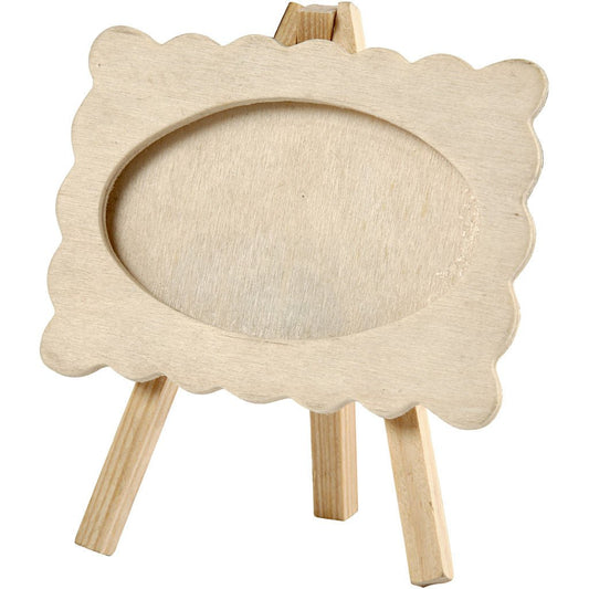 10 x Wooden Wavy Edges Frame With Easel Home Furnishings Decoration Crafts 13.2x11.5x1.8 cm - Home - Crafts