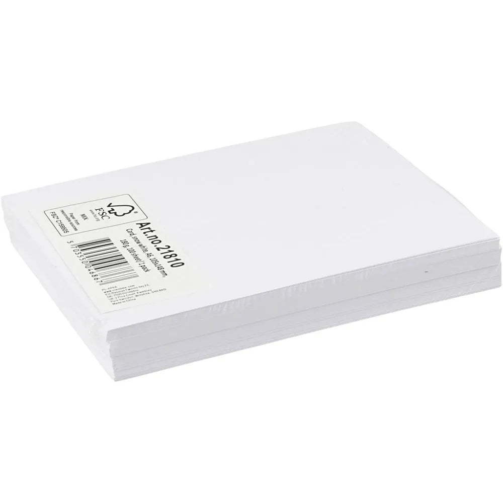 100 x A6 Card Stock Snow White Wedding Making Scrapbooking Craft Premium 180g