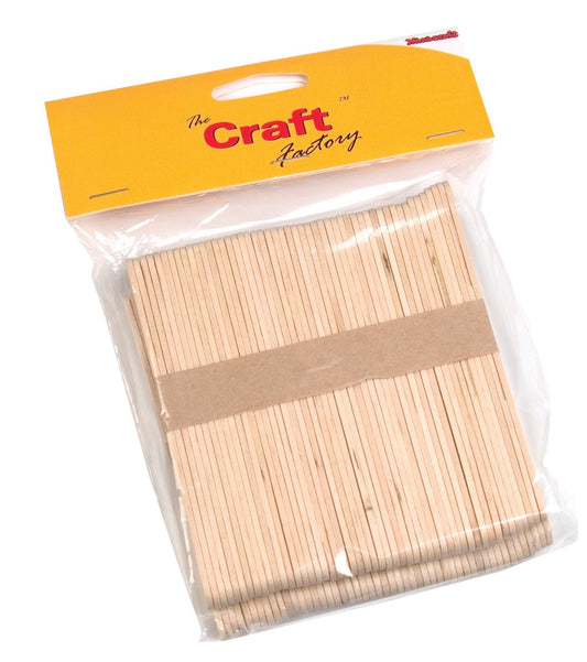 100 x Craft Factory Wooden Lollypop Sticks Natural - Home - Crafts