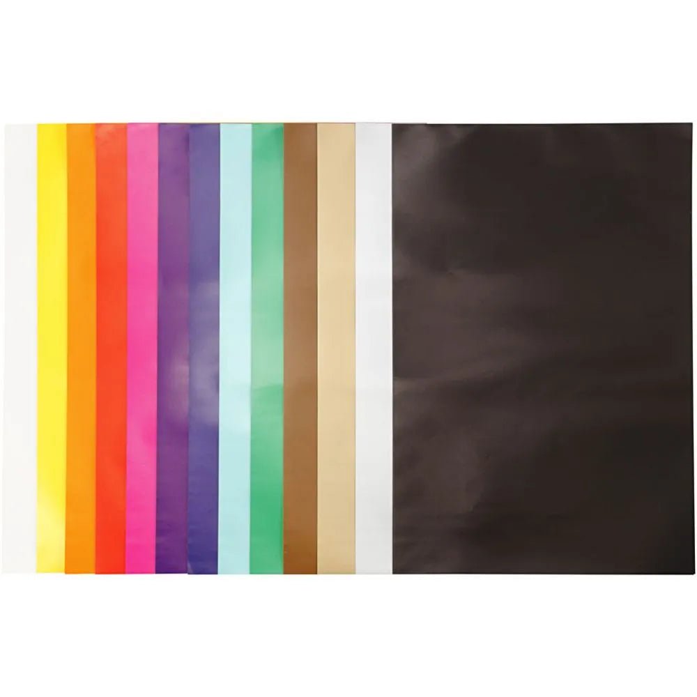 100 x Glazed Paper Sheets 13 Assorted Colours Christmas Decorations Crafts 80g