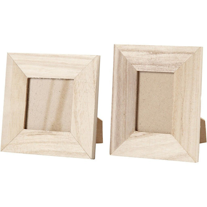 2 x Assorted Size Empress Wood Frames With Stand For Photos Pictures Decoration - Hobby & Crafts