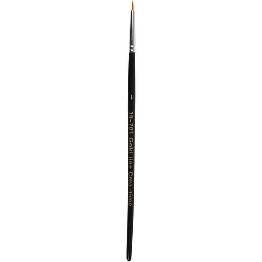 12 x Gold Line Round Brush With Wooden Handle For Painting - Hobby & Crafts