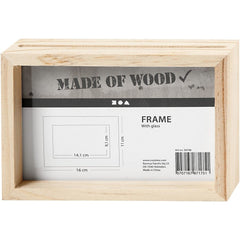 Double Sided Pine Wood Frame With Glass For Photos Pictures Home Decoration 16 cm - Hobby & Crafts