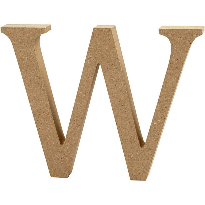 Large MDF Wooden Letter 13 cm - Initial W - Hobby & Crafts