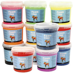 12 x Modelling Material Plastic Buckets With Assorted Colour Small Beads - Hobby & Crafts