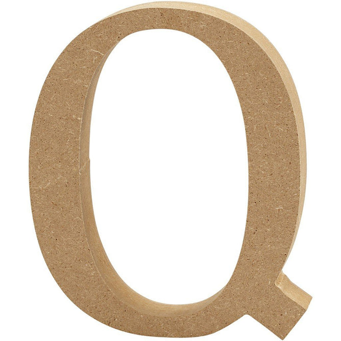 Large MDF Wooden Letter 13 cm - Initial Q - Hobby & Crafts